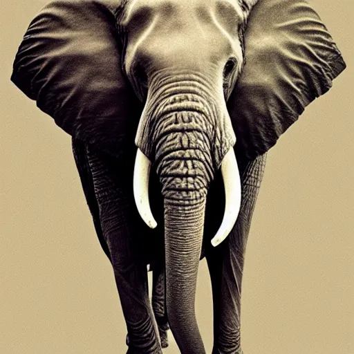 Image similar to dust in the air as an elephant, digital art, digital art