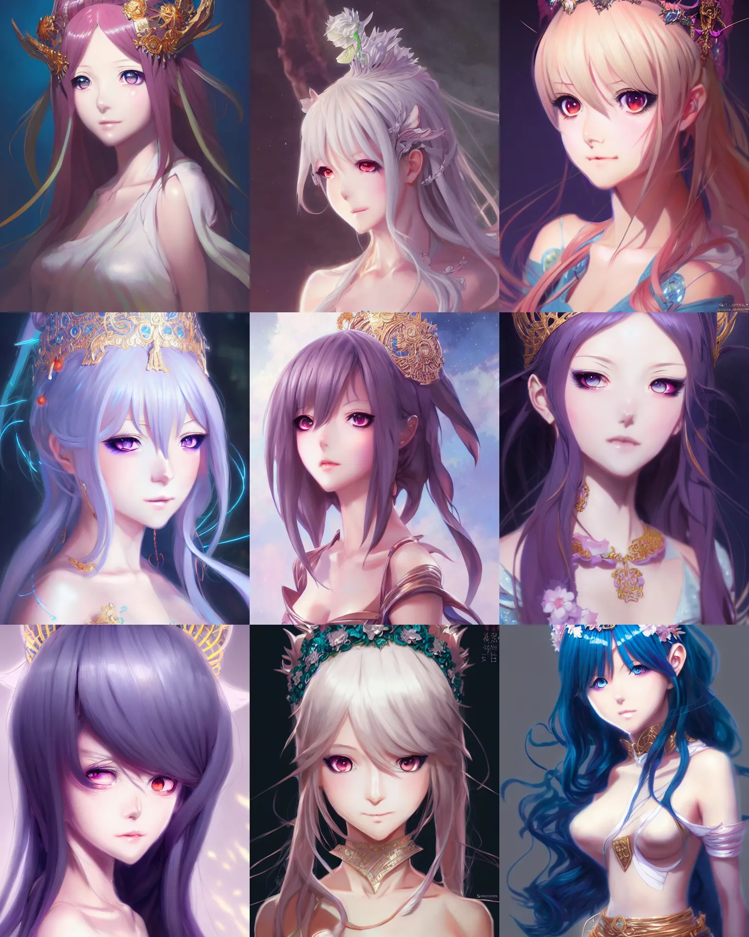 Prompt: Character concept art of an anime night goddess || cute-fine-face, pretty face, realistic shaded Perfect face, fine details by Stanley Artgerm Lau, WLOP, Rossdraws, James Jean, Andrei Riabovitchev, Marc Simonetti, and Sakimichan, tranding on artstation