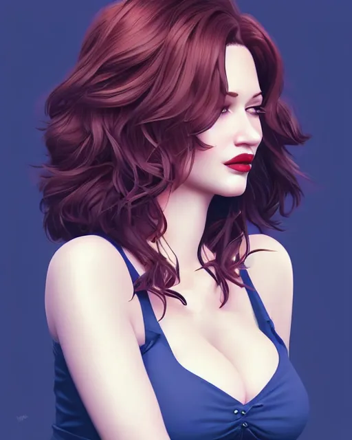 Image similar to a beautiful gina gershon christina hendricks kat dennings dolly parton instagram model, cascading hair full lips, by wlop and ilya kuvshinov and artgerm,, gorgeous, stunning, alluring, artstation, deviantart, digital art