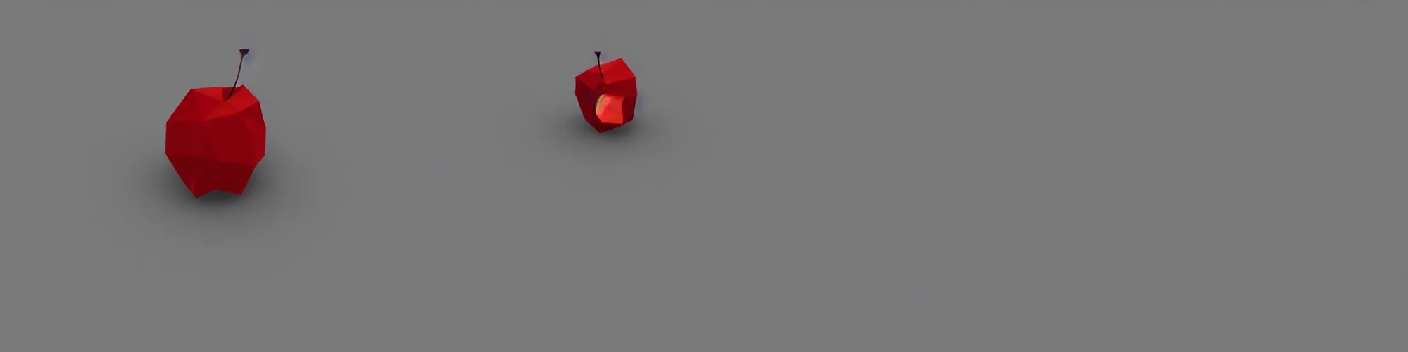 Image similar to red apple on table, low poly, polygon, low poly character