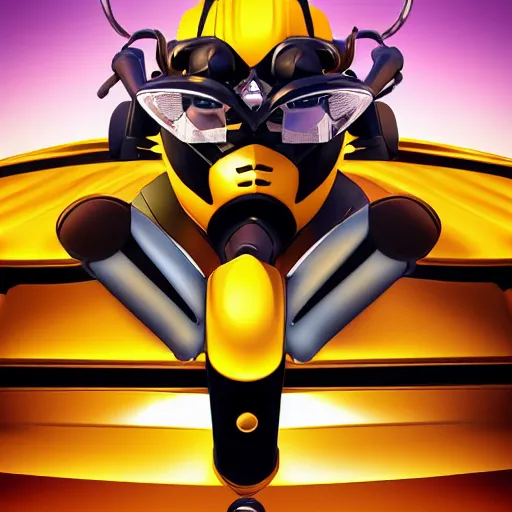 Prompt: bumblebee on stage singing with the band in the style of archies cartoon, high resolution, unreal engine