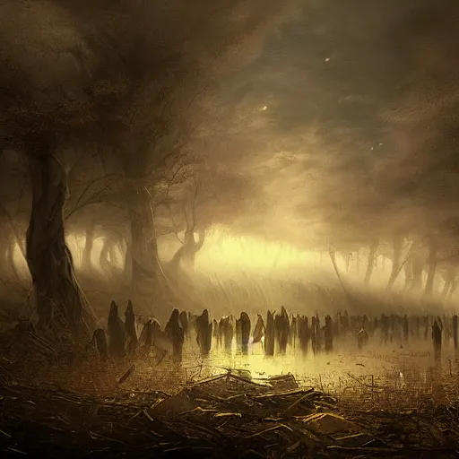 Image similar to surpopulation, polution, award winner on deviantart by geg rutkowski, by madgwick