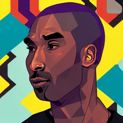 Prompt: Kobe Bryant Profile Picture by Sachin Teng, asymmetrical, Organic Painting , Matte Painting, geometric shapes, hard edges, graffiti, street art, 300 dpi :2 by Sachin Teng:4