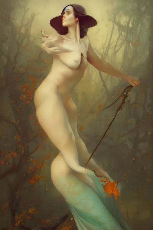 Image similar to a portrait tableau of the prince of autumn, by peter mohrbacher and thomas cooper gotch