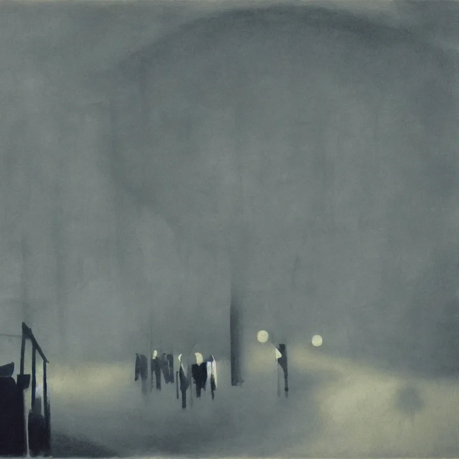 Prompt: artwork about time dragging on for too long, by leon spilliaert. atmospheric ambiance. depth and perspective. foggy.