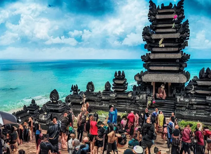 Image similar to a shot from upcoming marvel movie about Bali. award winning photography