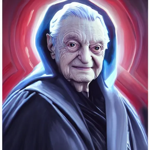 Image similar to Portrait of George Soros as Darth Sidious from star wars, made by stanly artgerm lau, wlop, rossdraws, james jean, andrei riabovitchev ,marc simonetti