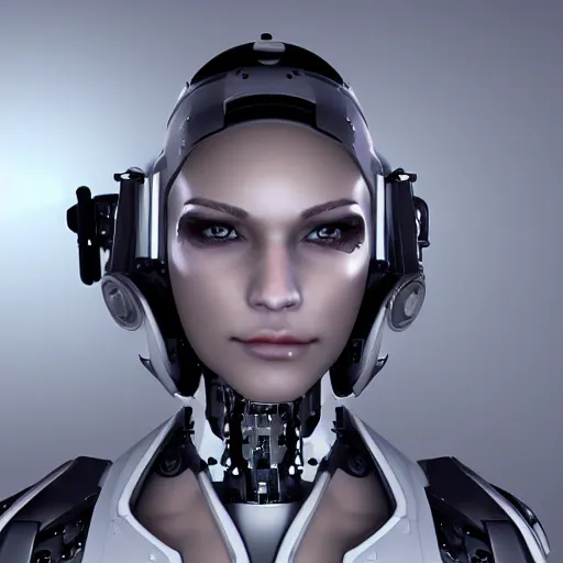 Prompt: beutiful white girl cyborg, artstaition, unreal engine