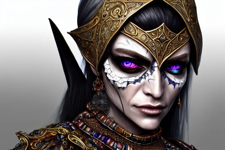 Image similar to a full portrait of a beautiful woman wearing, wearing extremely detailed attire, slim complexity, extremely detailed eyes, medievil, dnd, extremely detailed, high quality, trending on artstation, photo realistic