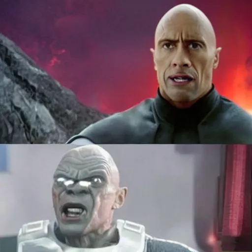 Prompt: The Rock playing Palpatine in Star Wars