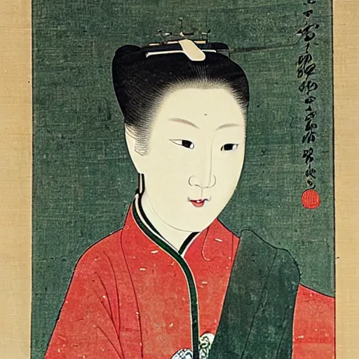 Prompt: portrait of a beautiful 1 3 th century song dynasty empress with a gentle smile