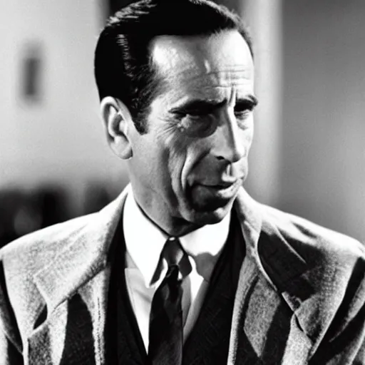 Image similar to Humphrey Bogart in Casablanca, high resolution, intricate details, soft lighting
