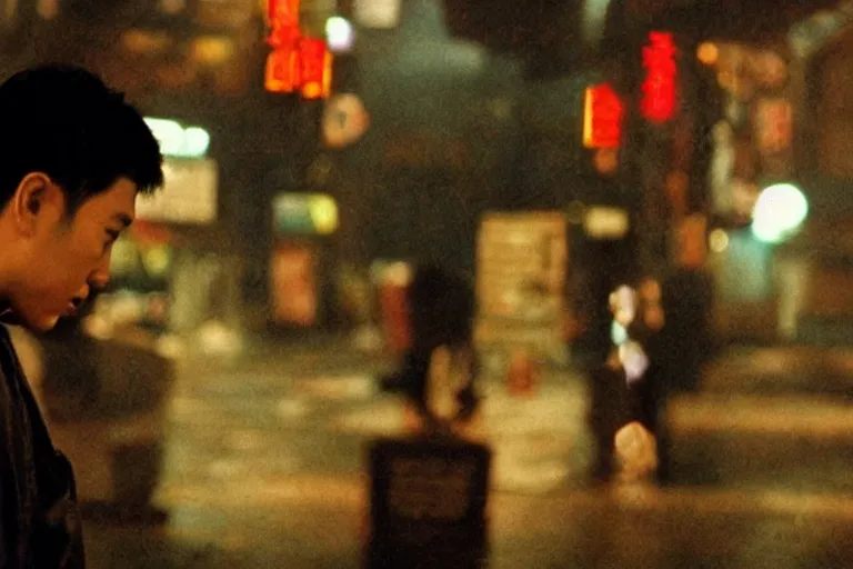 Image similar to wong kar wai lonely movie scene