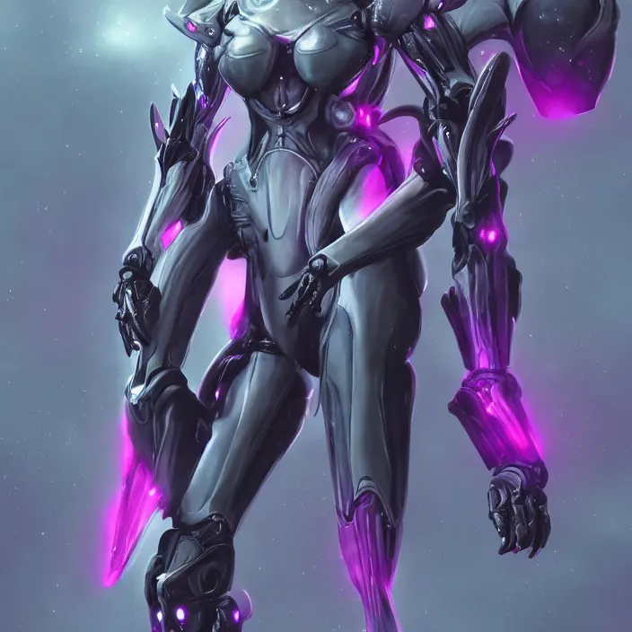 Prompt: cinematic shot, bust, cosmic sized perfectly proportioned stunning beautiful hot female warframe, anthropomorphic robot mecha female dragon, silver, fuschia leds, floating in empty space, nebula sized, holding a galaxy, epic proportions, epic size, epic scale, furry art, dragon art, giantess art, warframe fanart, furaffinity, deviantart