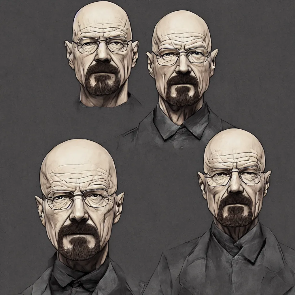 Image similar to walter white as chamber from valorant, video game, digital art