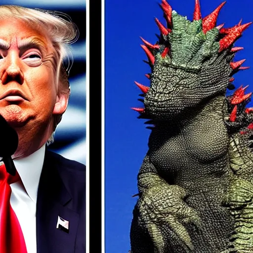 Prompt: donald trump godzilla