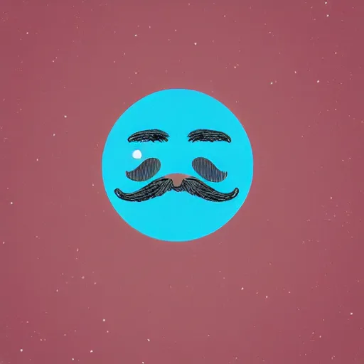 Image similar to futuristic portrait of the moon with mustache