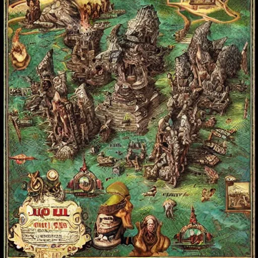 Image similar to map outdoor of hell, very detailed