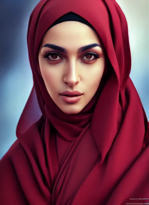 Image similar to photo of a gorgeous young arabic woman in the style of stefan kostic, realistic, sharp focus, 8k high definition, insanely detailed, intricate, elegant, art by stanley lau and artgerm