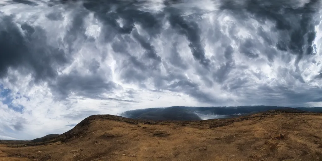 Prompt: epic clouds shot in 3 6 0 degres, hyper realistic, cinematographic lighting
