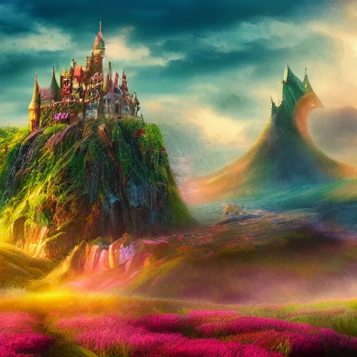 Image similar to fantasy land, land of dreams, david noren, daniel conway, 4 k