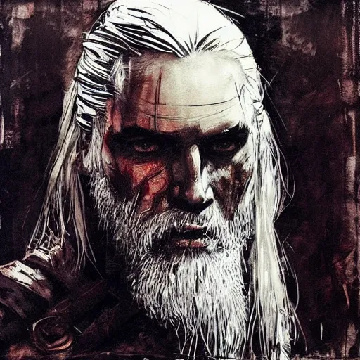 geralt of rivia drinking a potion, preparation for | Stable Diffusion ...