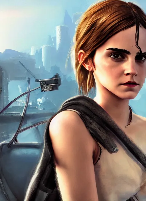 Prompt: highly detailed portrait of emma watson gta 5 art, unreal engine, hot, fantasy art by stephen bliss