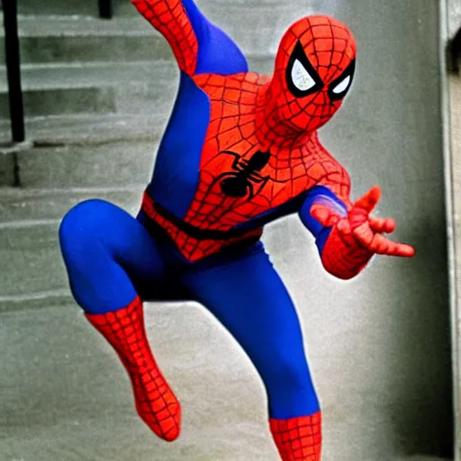 Image similar to jimmy tarbuck as spiderman