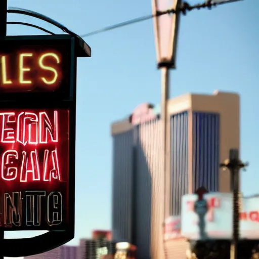 Image similar to a cinematic fill still from a 2015 horror movie aliens inhabit the city of Las Vegas, Las Vegas strip, directed by Wes Craven, shallow depth of focus