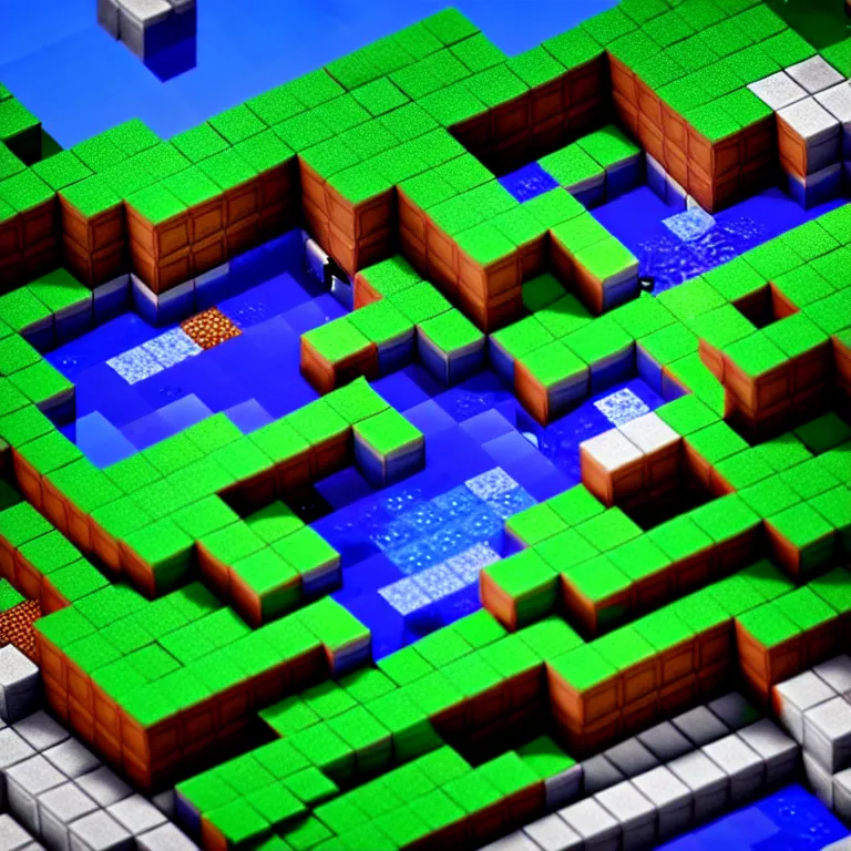 Prompt: an absurdly-detailed isometric minecraft aquarium rendered in unreal engine 5 as a fancy square tile