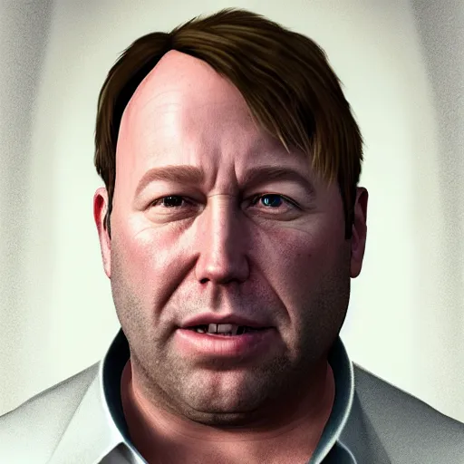 Prompt: hyperrealistic mixed media image of info wars alex jones insane and wielding a microphone in gta v, stunning 3 d render inspired art by xiang duan and thomas eakes and greg rutkowski, perfect facial symmetry, hyper realistic texture, realistic, highly detailed attributes and atmosphere, dim volumetric cinematic lighting, 8 k octane detailed render, post - processing, masterpiece,