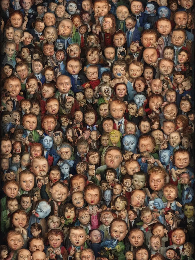 Image similar to I saw the best minds of my generation destroyed by madness Mark Ryden and Alex Gross, Todd Schorr highly detailed