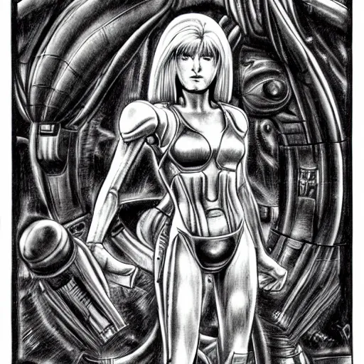 Image similar to samus aran by h. r. giger