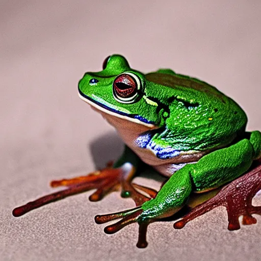 Image similar to photograph of a frog with pope clothes