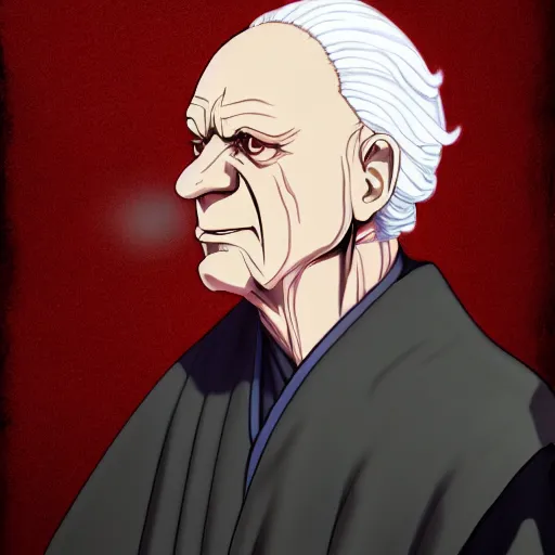 Image similar to portrait of sheev palpatine, anime fantasy illustration by tomoyuki yamasaki, kyoto studio, madhouse, ufotable, trending on artstation