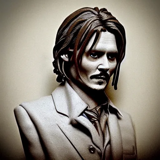 Image similar to clay model of johnny depp