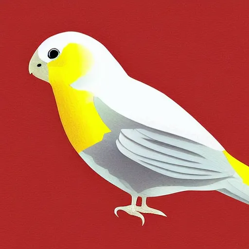 Prompt: an adorable white cockatiel tweeting super loud because it is bored, adorable digital art