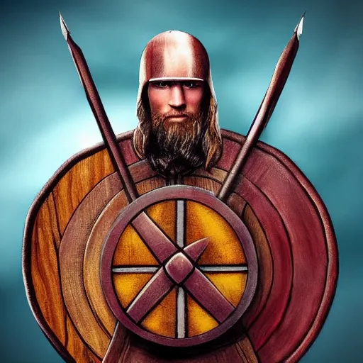 Image similar to flash art of a viking holding a shield