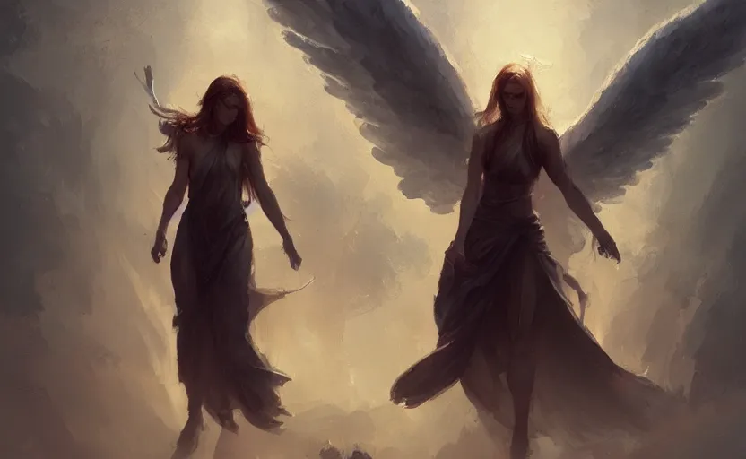 Image similar to A painting of an Angel trending on artstation in the style of Greg Rutkowski