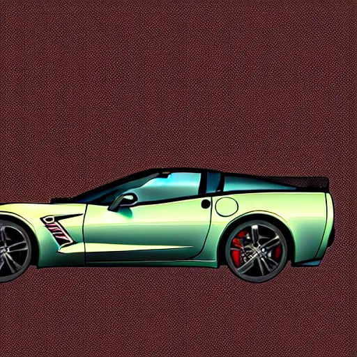 Image similar to portrait of a corvette champagne hybrid, digital art