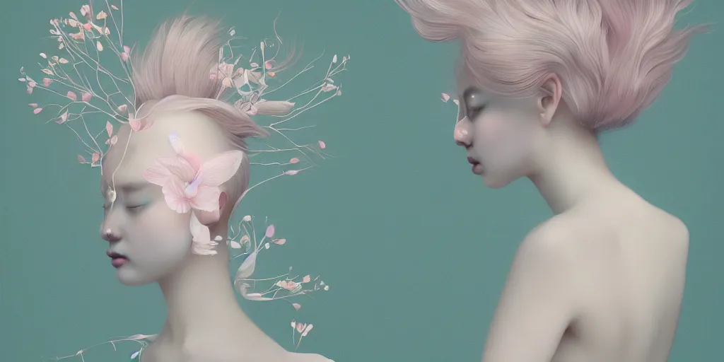 Image similar to breathtaking delicate creature by hsiao - ron cheng, pattern, bizarre compositions, exquisite detail, pastel colors, 8 k