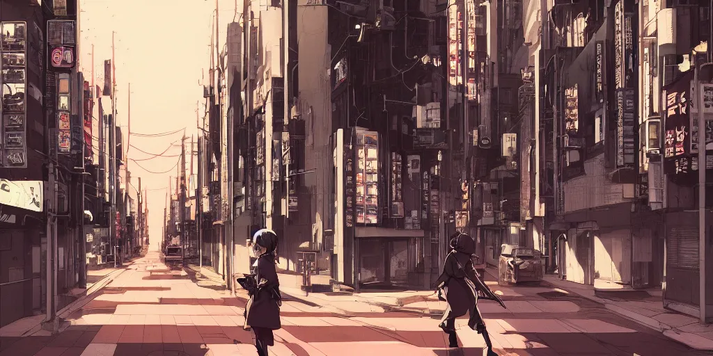 Prompt: symmetry!! empty! streets of tokyo, cables, digital painting, masterpiece, by ilya kuvshinov, by frank frazetta, by mbius, by reiq, by hayao miyazaki
