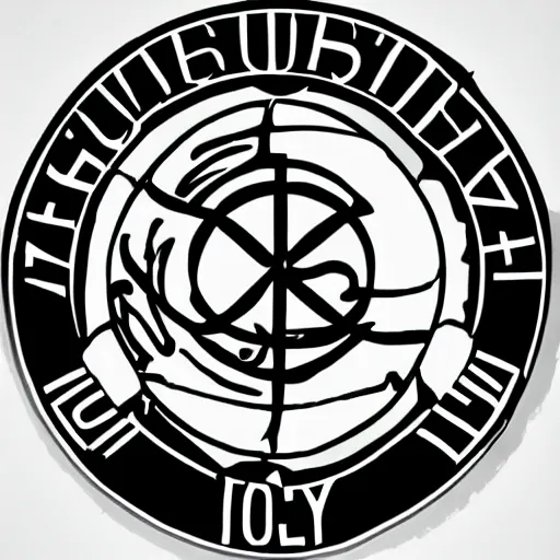 Prompt: emblem of the thule society, detailed, clean lines, black and white