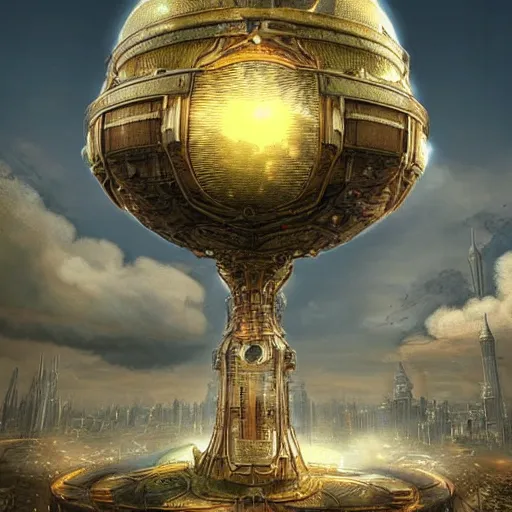 Image similar to enormous flying city!! in a gigantic faberge egg, sky!!!, steampunk, aetherpunk, fantasy art, unreal engine,