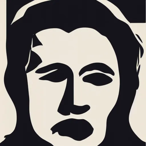 Image similar to taras schevchenko. face. simple vector graphics icon by andy warhol