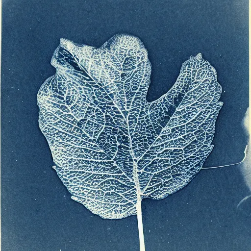 Prompt: a cyanotype