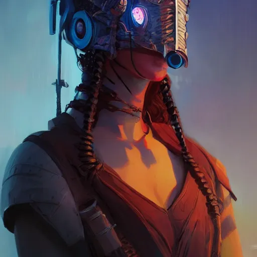 Image similar to cyberpunk viking helmet mask warrior goddess robot ninja fantasy, art gta 5 cover, official fanart behance hd artstation by jesper ejsing, by rhads, makoto shinkai and lois van baarle, ilya kuvshinov, ossdraws