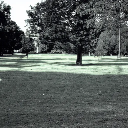 Image similar to gameboy camera dmg gbc photo of a peaceful day at the park. monochrome green and black.