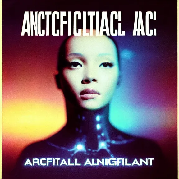 Prompt: artificial intelligence album cover, vintage sci-fi soft grainy