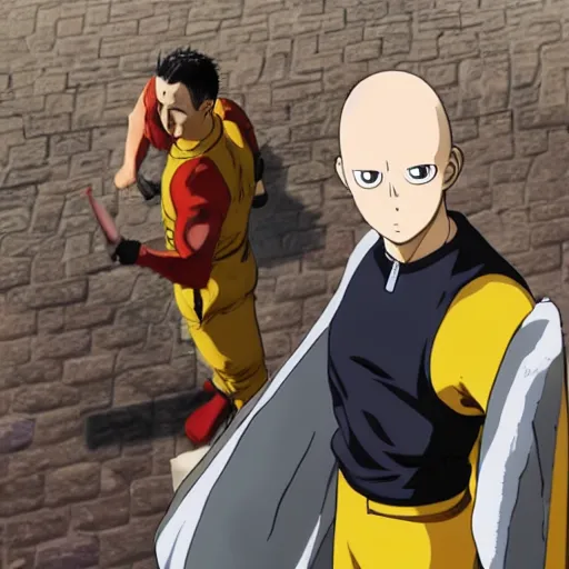 Prompt: Saitama as one punch man as a grand theft auto 5 character